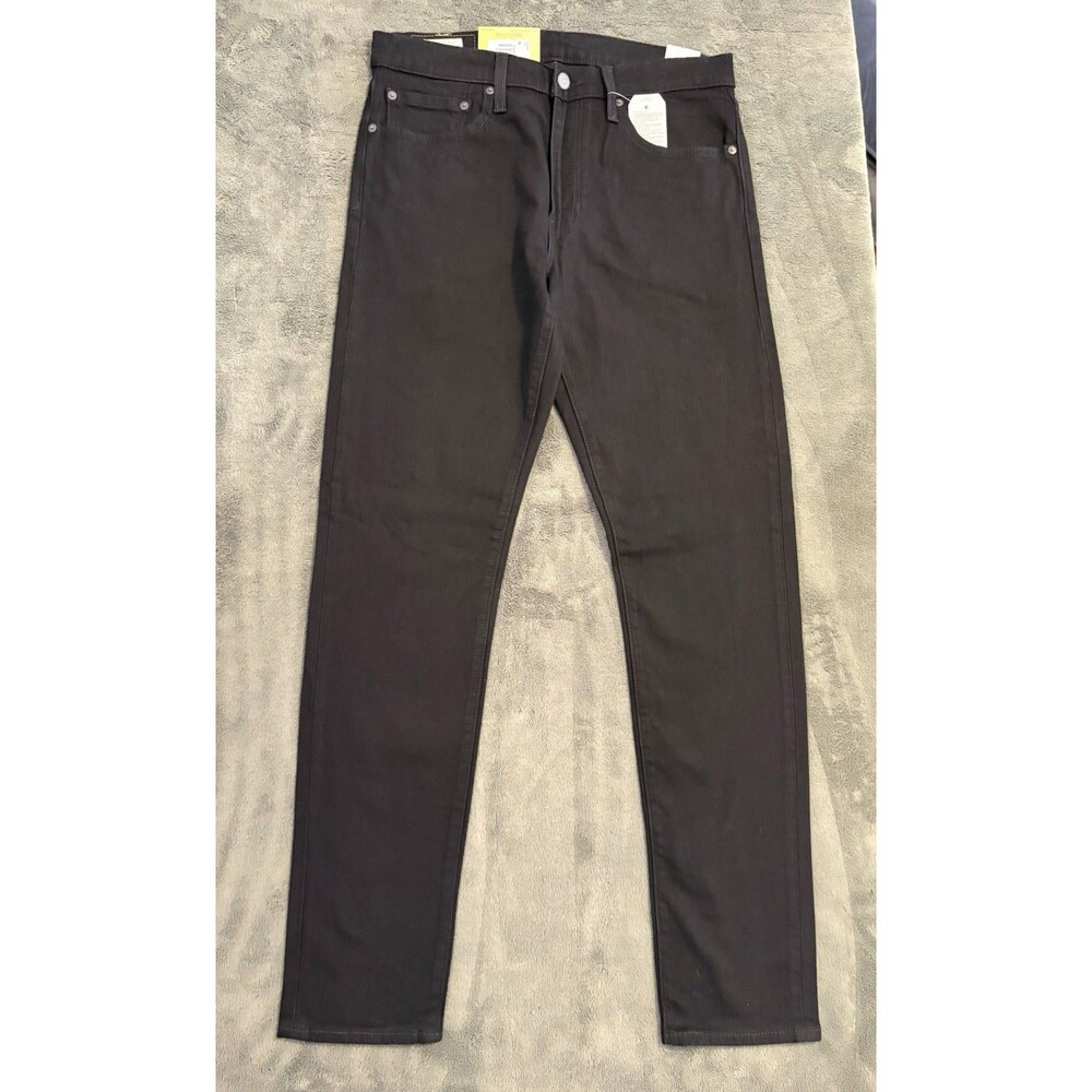 New Levi's 32x34 Premium 512 Jeans Men's Black Denim Slim Taper Big E Stretch